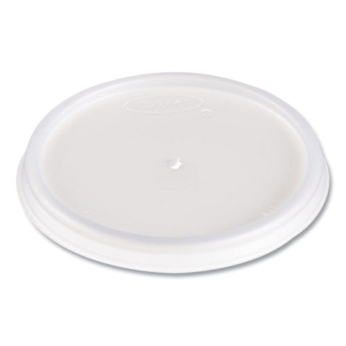 Image of Dart® 4JL Plastic Lids, Vented, Fits 4 oz Hot Cups, Translucent, 100/Pack, 10 Packs/Carton