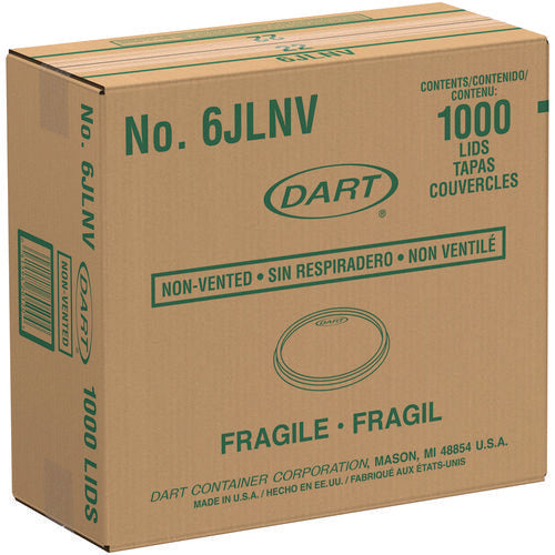 Image of SOLO® 6JLNV Non-Vented Cup Lids, Fits 6 oz Hot Cups/2 oz to 4 oz Food Containers, Plastic, Translucent, 1,000/Carton