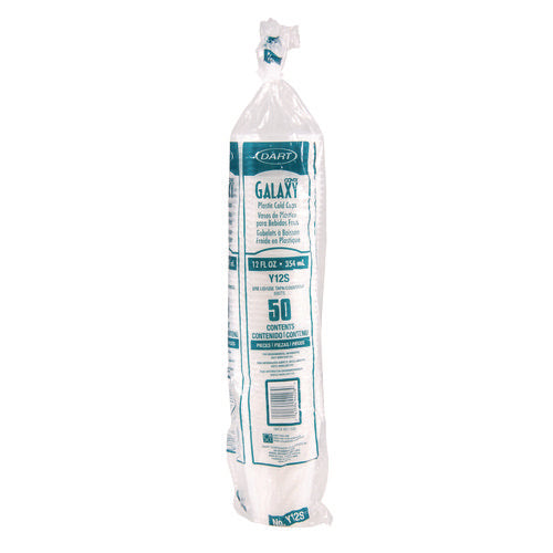 Image of Dart® Y12S High-Impact Polystyrene Squat Cold Cups, 12 oz, Plastic, Translucent, 50/Pack