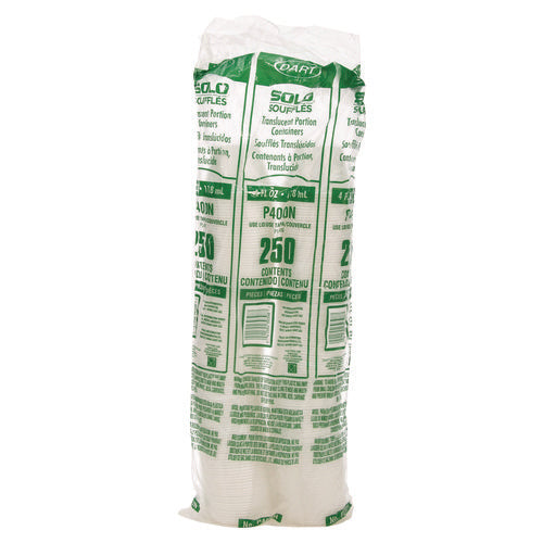 Image of Dart® P400N Polystyrene Portion Cups, 4 oz, Plastic, Translucent, 250/Bag, 10 Bags/Carton