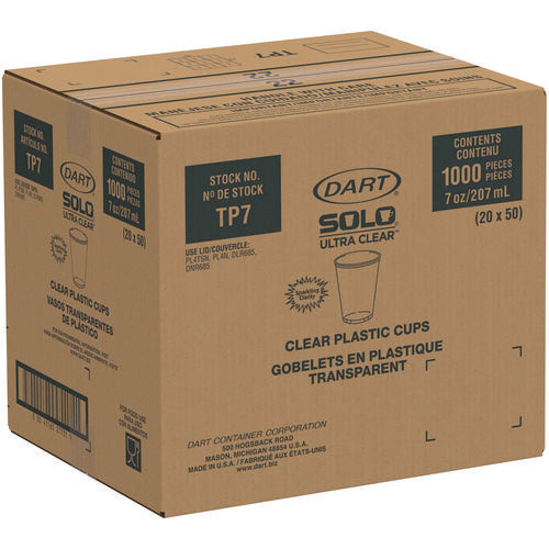Image of Dart® TP7 Ultra Clear PETE Cold Cups, 7 oz, Plastic, Clear, 50/Pack