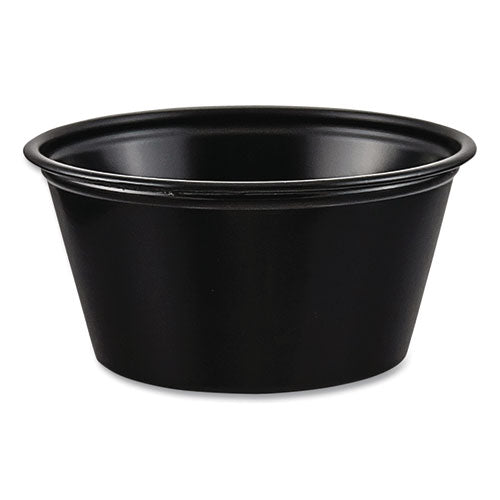 Image of Dart® P200BLK Polystyrene Portion Cups, 2 oz, Plastic, Black, 250/Bag, 10 Bags/Carton