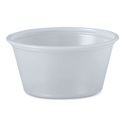 Image of Dart® P200N Polystyrene Portion Cups, 2 oz, Plastic, Translucent, 250/Bag, 10 Bags/Carton