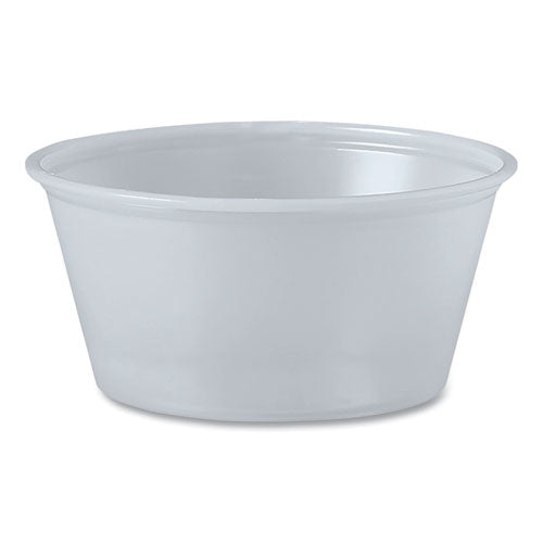 Image of Dart® P325N Polystyrene Portion Cups, 3.25 oz, Plastic, Translucent, 250/Bag, 10 Bags/Carton