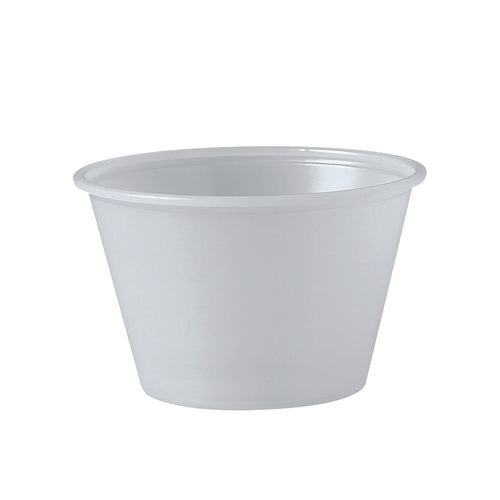 Image of Dart® P400N Polystyrene Portion Cups, 4 oz, Plastic, Translucent, 250/Bag, 10 Bags/Carton