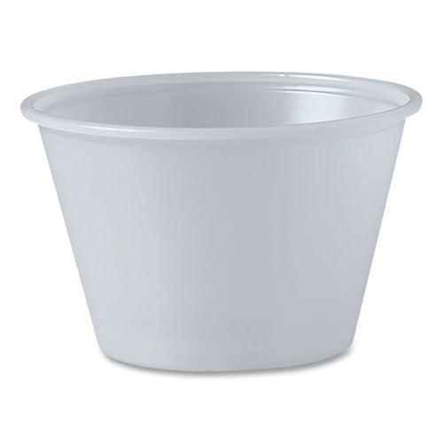 Image of Dart® P400N Polystyrene Portion Cups, 4 oz, Plastic, Translucent, 250/Bag, 10 Bags/Carton