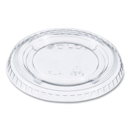 Image of Dart® PL4N Portion/Souffle Cup Lids, Fits 3.25 oz to 9 oz Portion Cups, Plastic, Clear, 125/Pack, 20 Packs/Carton