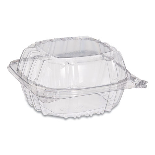 Image of Dart® C57PST1 ClearSeal Hinged-Lid Plastic Containers, 5.8 x 6 x 3, Clear, Plastic, 125/Pack, 4 Packs/Carton