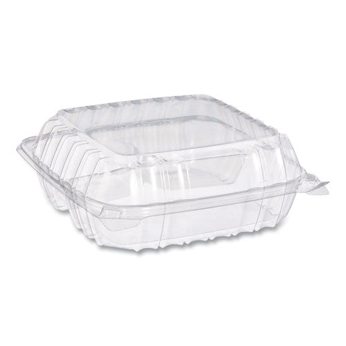 Image of Dart® C90PST3 ClearSeal Hinged-Lid Plastic Containers, 8.25 x 8.25 x 3, Clear, Plastic, 125/Pack, 2 Packs/Carton