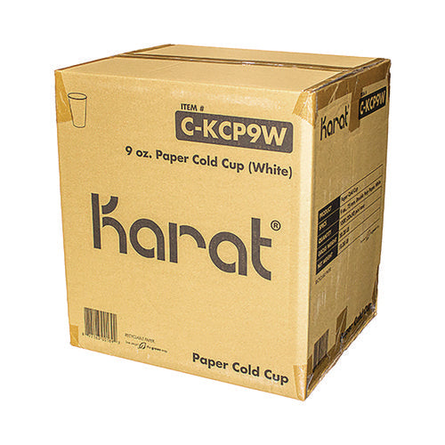 Image of Karat® C-KCP9W Double Poly Paper Cold Cups, 9 oz, White, 1,000/Carton