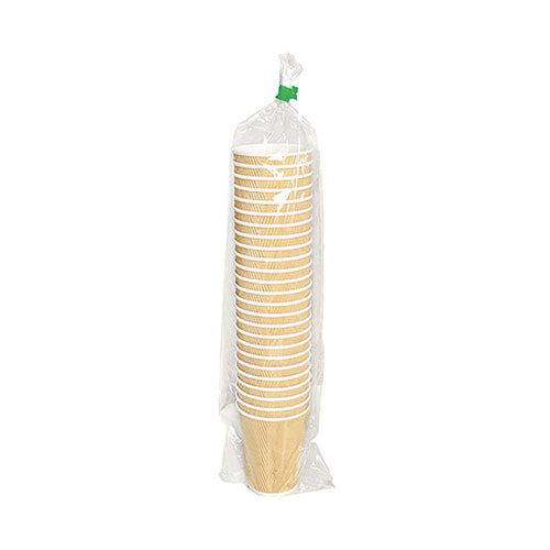 Image of Karat® C-KRC508 Ripple Hot Cups, 8 oz, Paper, Kraft/White, 500/Carton