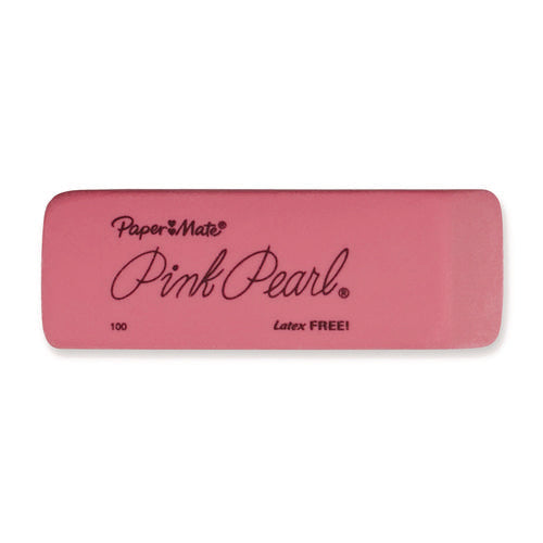 Image of Paper Mate® 70520 Pink Pearl Eraser, For Pencil Marks, Rectangular Block, Medium, Pink, 24/box