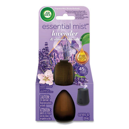Image of Air Wick® 62338-98552 Essential Mist Refill, Lavender And Almond Blossom, 0.67 Oz Bottle, 6/carton