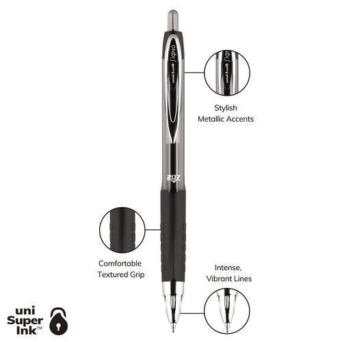 Image of uniball® 1960307 Signo 207 Gel Pen, Retractable, Medium 0.7 Mm, Assorted Ink And Barrel Colors, 5/pack