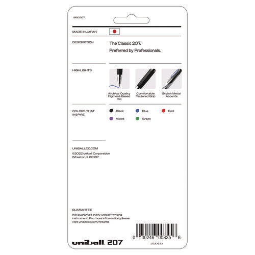 Image of uniball® 1960307 Signo 207 Gel Pen, Retractable, Medium 0.7 Mm, Assorted Ink And Barrel Colors, 5/pack