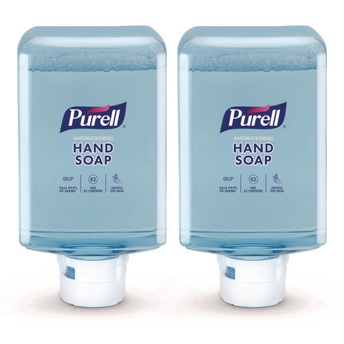 Image of PURELL® 8383-02 Antimicrobial Foaming Hand Soap Refill, For ES10 Dispensers, Fragrance-Free, 1,200 mL, 2/Carton