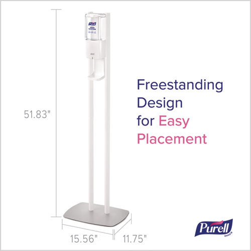 Image of PURELL® 8210-DS ES10 Dispenser Floor Stand with Automatic Hand Sanitizer Dispenser, 15.56 x 11.75 x 51.82, White