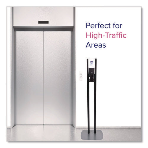 Image of PURELL® 8214-DS ES10 Dispenser Floor Stand with Automatic Hand Sanitizer Dispenser, 15.56 x 11.75 x 51.82, Graphite