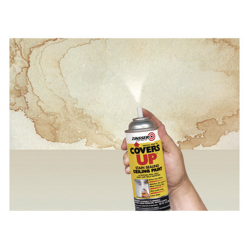 Image of Zinsser® 3688CT Covers Up Ceiling Paint and Primer, Interior, Flat White, 13 oz Aerosol Can, 6/Carton