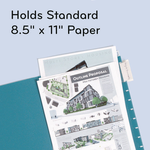Image of U Brands U-Eco Hanging File Folders, Letter Size, 1/5-Cut Tabs, Assorted, 12/Pack