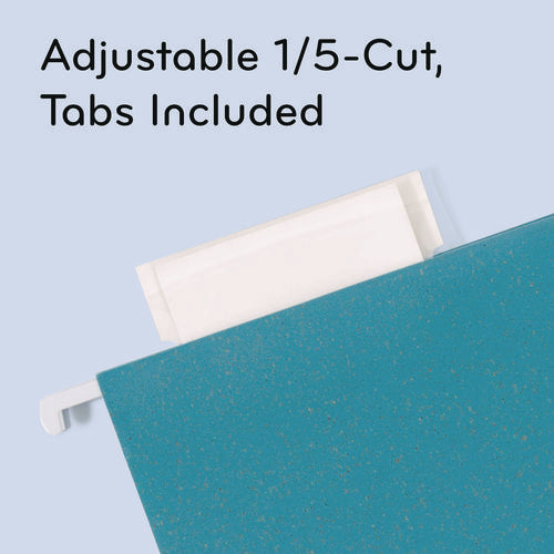 Image of U Brands U-Eco Hanging File Folders, Letter Size, 1/5-Cut Tabs, Assorted, 12/Pack