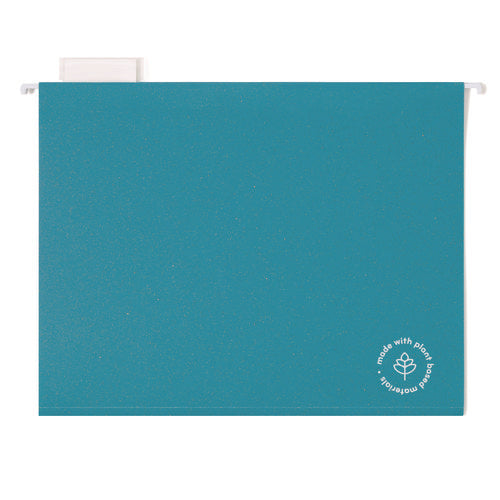 Image of U Brands U-Eco Hanging File Folders, Letter Size, 1/5-Cut Tabs, Assorted, 12/Pack