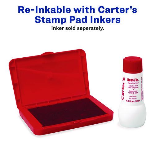 Image of Carter's® 21071 Pre-Inked Felt Stamp Pad, 4.25" x 2.75", Red