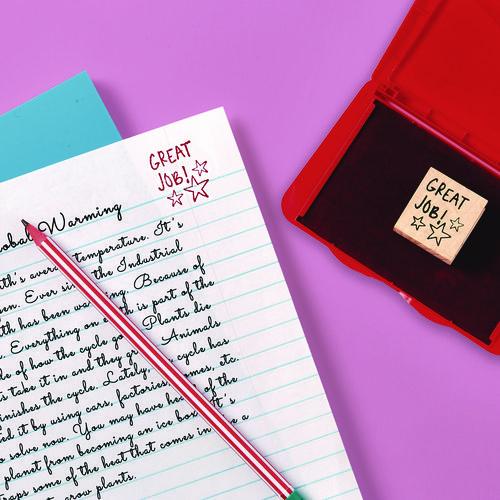 Image of Carter's® 21071 Pre-Inked Felt Stamp Pad, 4.25" x 2.75", Red