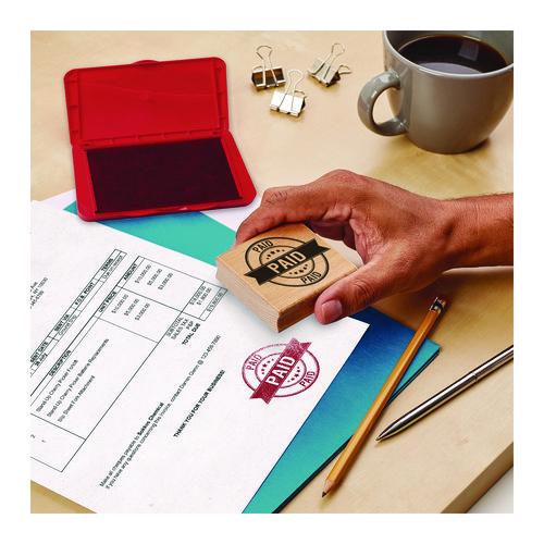 Image of Carter's® 21071 Pre-Inked Felt Stamp Pad, 4.25" x 2.75", Red