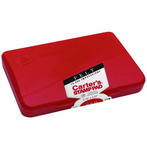 Image of Carter's® 21071 Pre-Inked Felt Stamp Pad, 4.25" x 2.75", Red