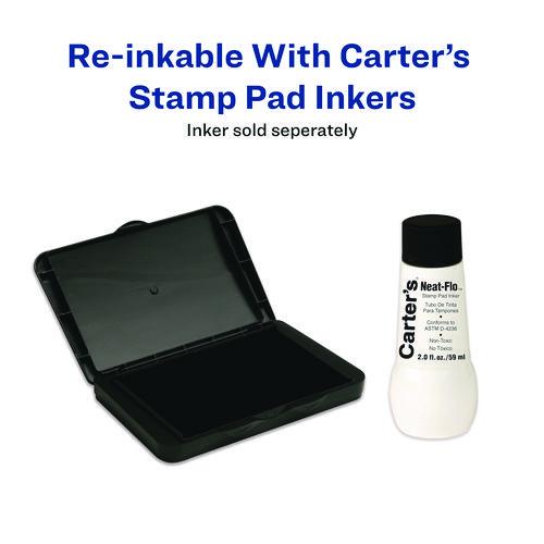 Image of Carter's® 21281 Pre-Inked Micropore Stamp Pad, 4.25" x 2.75", Black