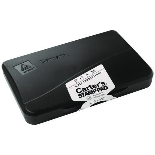 Image of Carter's® 21381 Pre-Inked Foam Stamp Pad, 4.25" x 2.75", Black