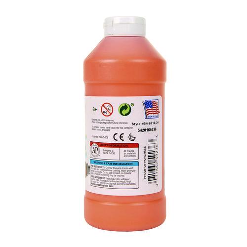 Image of Crayola® 54-2016-036 Washable Paint, Orange, 16 Oz Bottle