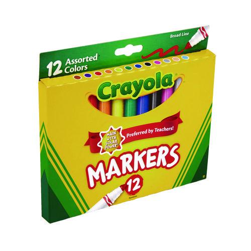 Image of Crayola® 587712 Non-Washable Marker, Broad Bullet Tip, Assorted Classic Colors, Dozen