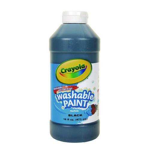 Image of Crayola® 54-2016-051 Washable Paint, Black, 16 Oz Bottle