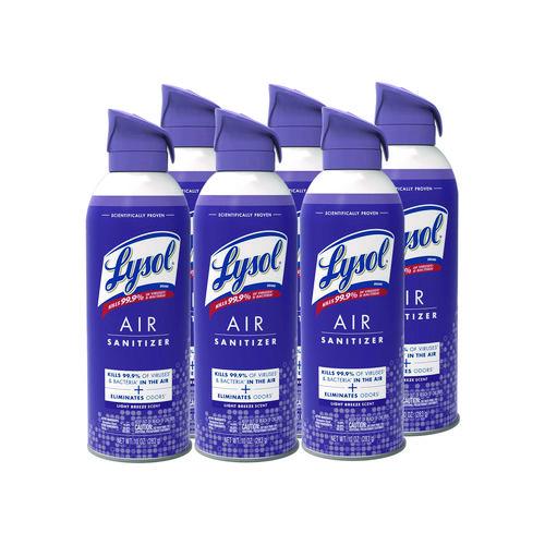 Image of LYSOL® Brand 19200-99394 Air Sanitizer Spray, Light Breeze Scent, 10 oz Aerosol Can, 6/Carton