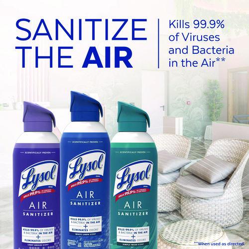 Image of LYSOL® Brand 19200-99394 Air Sanitizer Spray, Light Breeze Scent, 10 oz Aerosol Can, 6/Carton