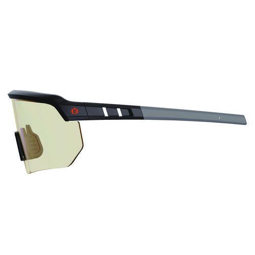 Image of ergodyne® 55004 Skullerz AEGIR Anti-Scratch Enhanced Anti-Fog Safety Glasses, Matte Black Half Frame, Clear Single I/O Lens