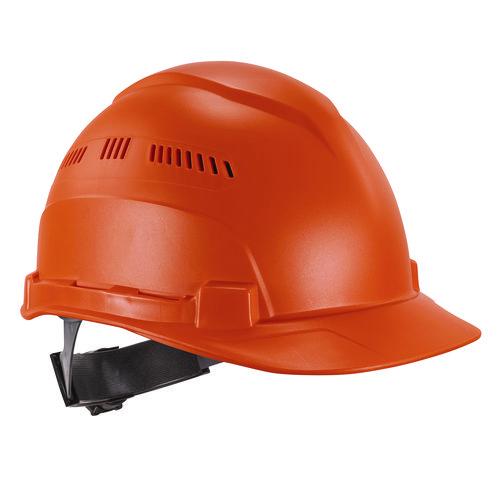 Image of ergodyne® 60270 Skullerz 8966 Class C Lightweight Cap-Style Hard Hat with Adjustable Venting, 6-Point Ratchet, One Size Fits Most, Orange