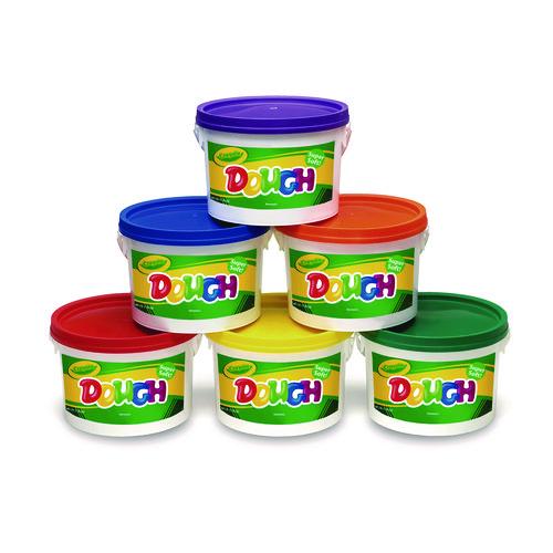 Image of Crayola® 570016 Modeling Dough Bucket, 3 Lbs, Assorted Colors, 6 Buckets/set