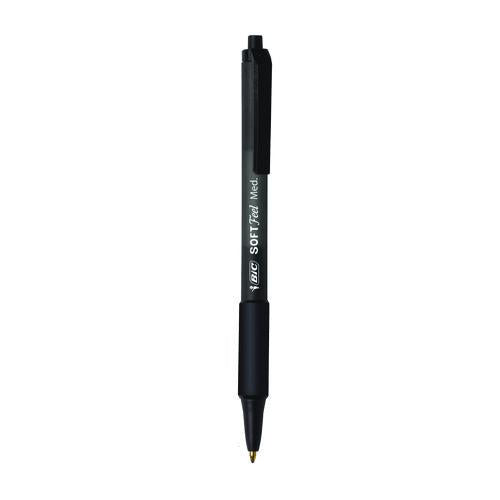 Image of BIC® SCSM361-BLK Soft Feel Ballpoint Pen Value Pack, Retractable, Medium 1 Mm, Black Ink, Black Barrel, 36/pack