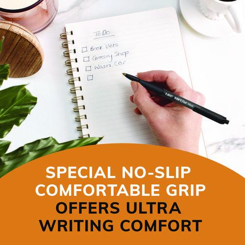 Image of BIC® SCSM361-BLK Soft Feel Ballpoint Pen Value Pack, Retractable, Medium 1 Mm, Black Ink, Black Barrel, 36/pack