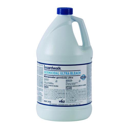 Image of Boardwalk® 11007195044 Germicidal Ultra Bleach, 6% Sodium Hypochlorite, 1 gal Bottle, 6/Carton