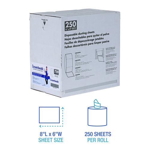 Image of BoardwalkÂ® Trapeze Disposable Dusting Sheets, 8" X 125 Ft, White, 250 Sheets/roll,