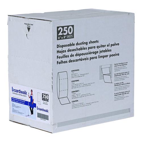 Image of BoardwalkÂ® Trapeze Disposable Dusting Sheets, 8" X 125 Ft, White, 250 Sheets/roll,