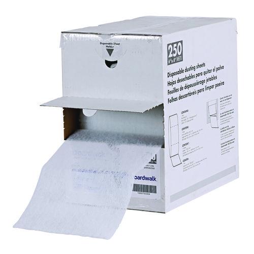 Image of BoardwalkÂ® Trapeze Disposable Dusting Sheets, 8" X 125 Ft, White, 250 Sheets/roll,