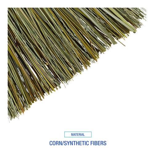 Image of BoardwalkÂ® Corn/fiber Brooms, Corn/synthetic Fiber Bristles, 36" Overall Length, Gray/natural, 12/carton