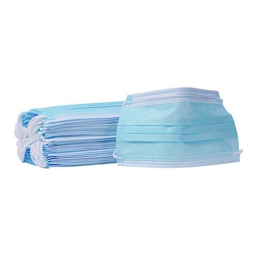 Image of Boardwalk® MS2000 Three-Ply General Use Face Mask, Polypropylene, One Size Fits Most, Blue, 50/Box, 40 Boxes/Carton