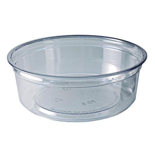 Image of Fabri-Kal® 000000000009501030 Recycleware Round Deli Container, 8 oz, 4.6" Diameter x 1.7" h, Clear, Plastic, 500/Carton