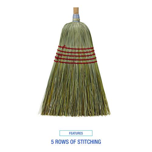 Image of Boardwalk® BWKBR10004 Corn/fiber Brooms, Corn/yucca Bristles, 53.5" Overall Length, Natural, 6/carton